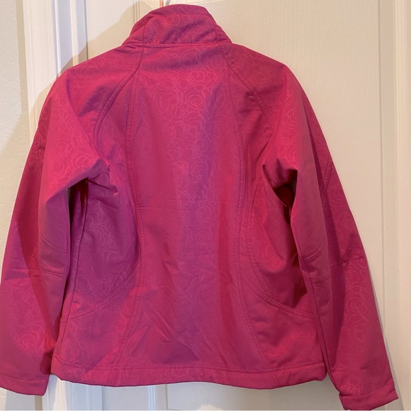 Double Diamond Ski Jacket Magenta with Embossed Blossom Pattern - Picture 5 of 8